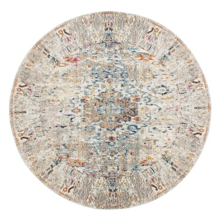Flowers First 3 x 3 ft. Madison 400 Contemporary Round Rug; Grey & Gold FL2115220
